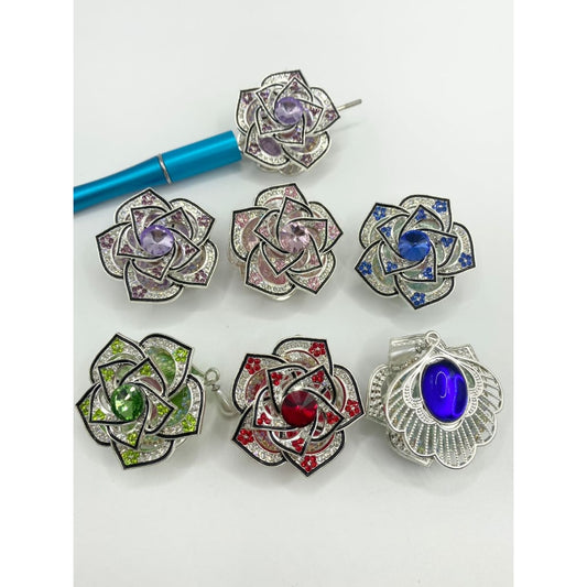 Fancy Metal & Alloy Beads With 3D Swirling Floral & Flower Shaped in Crystal and Rhinestone ,Random Mix