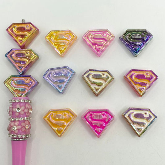 Clear See-Thru Super Hero Acrylic Beads,20mm by 25mm,Random Mix,YY