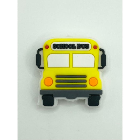 Yellow School Bus Silicone Focal Beads