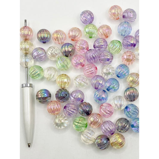 Clear see Thru Pumking Shaped Acrylic Beads With UV Finish ,Transparent at Transculen ,14mm,Random Mix,TT?