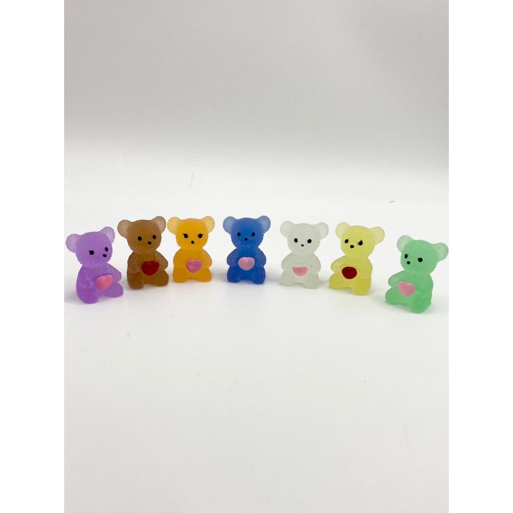 Luminious Teddy Bears Acrylic Beads With Hole ,Random Mix,PTG