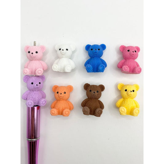 Uneven Sitting Teddy Bears Acrylic Beads,26mm,Random Mix,PTG