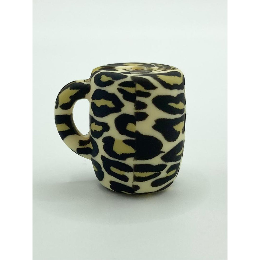 Leopard Cow Print Cup Mug Silicone Focal Beads