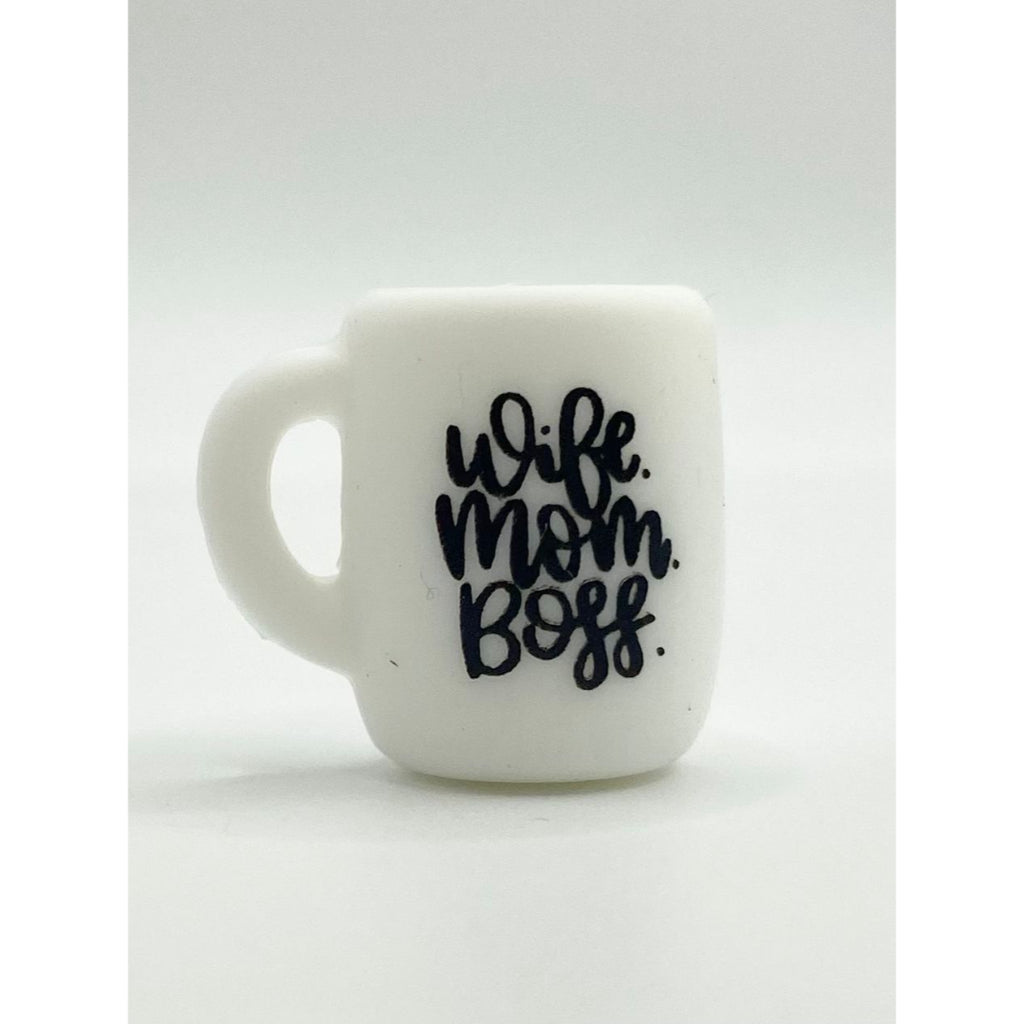 Wife Mom Boss Cup Mug Silicone Focal Beads