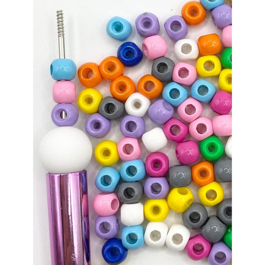 Glossy Colorful Acrylic Beads with Four Holes ,8mm,Random Mix