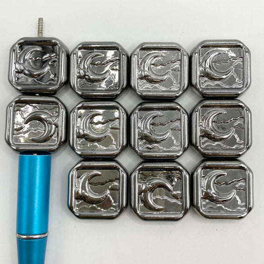 Metallic Gun Black Cube & Square Moon Acrylic Beads ,23mm,QZ