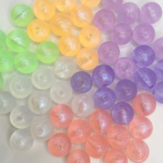 Transparent Glitter Acrylic Beads,16mm,Random Mix,QZ