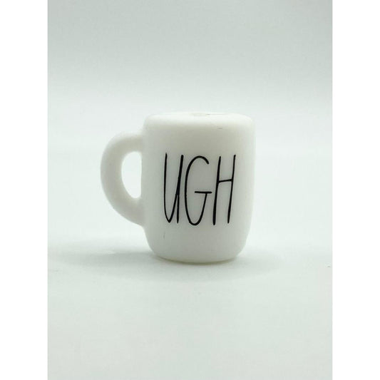 "UGH" Word Cup Mug Silicone Focal Beads