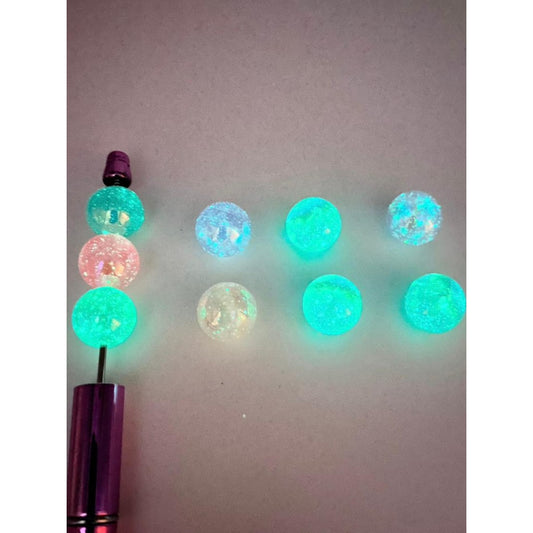 Glow in the Dark Luminous Acrylic Beads ,Random Mix,16mm,YH