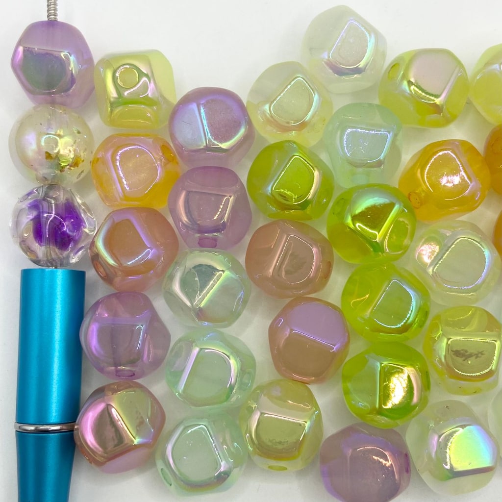 Luminious Irregular Transparent Acrylic Beads ,16mm,Random Mix,AZ