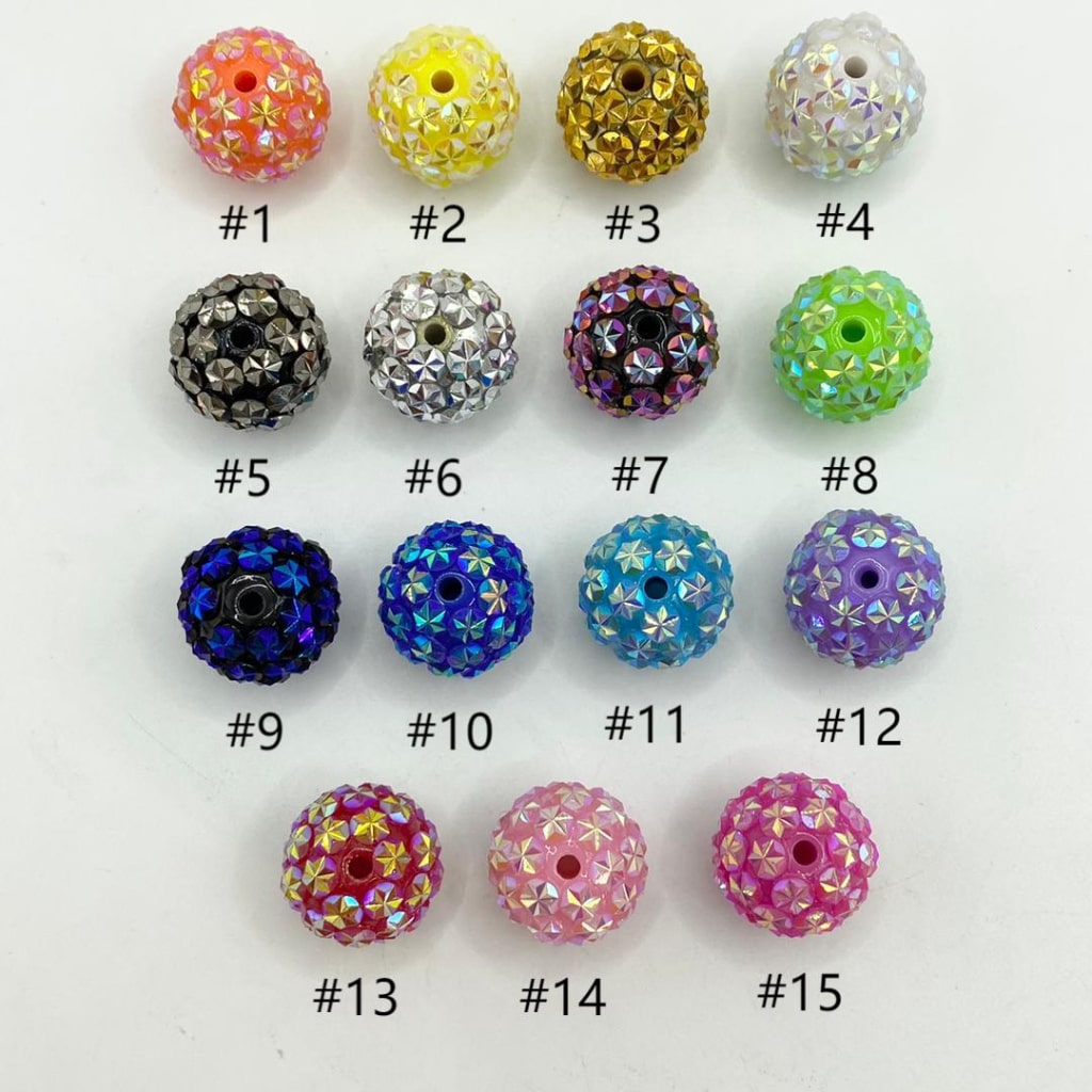 Star Shaped Rhinestone Acrylic Beads,20mm,Random Mix