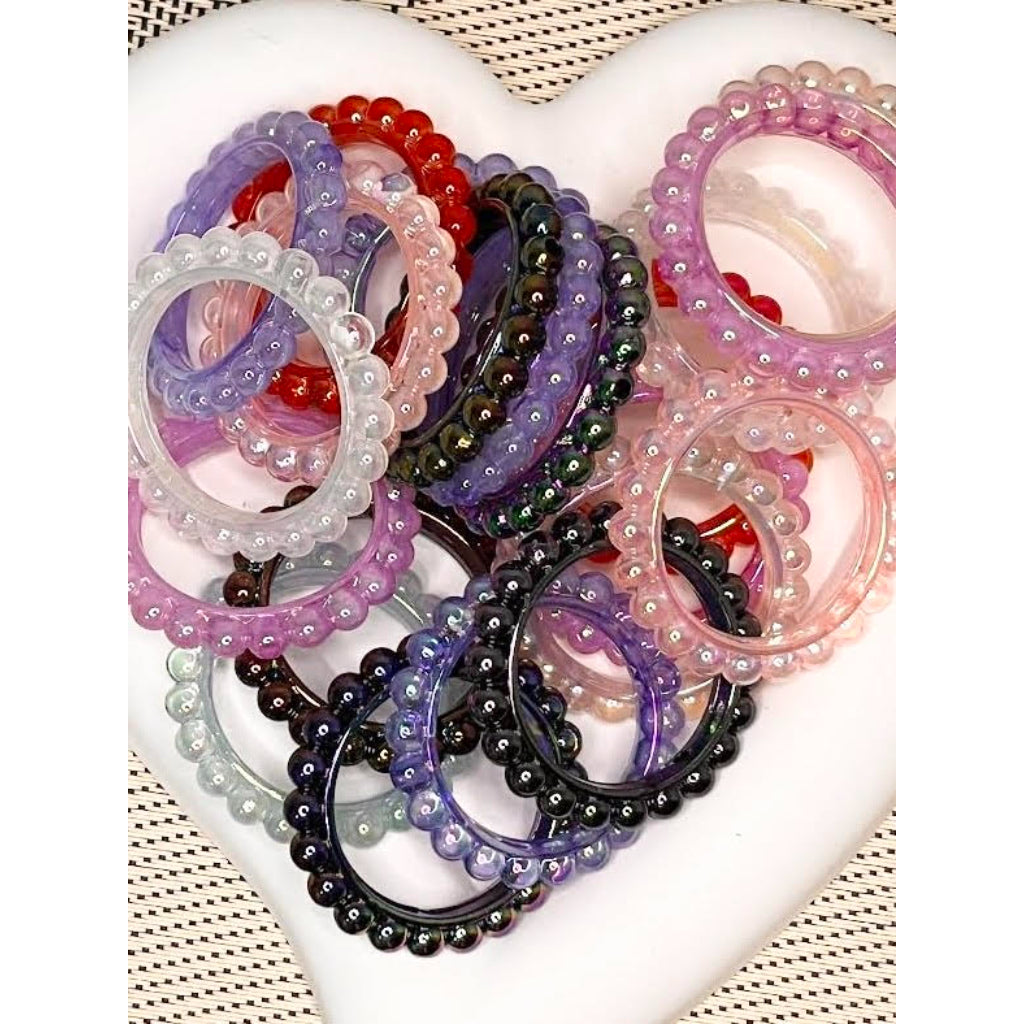 See Thru Flower Shaped Ring Frame Acrylic Beads Mix Color,42mm