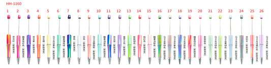 Beadable Pens with UV Coating ,Random Mix