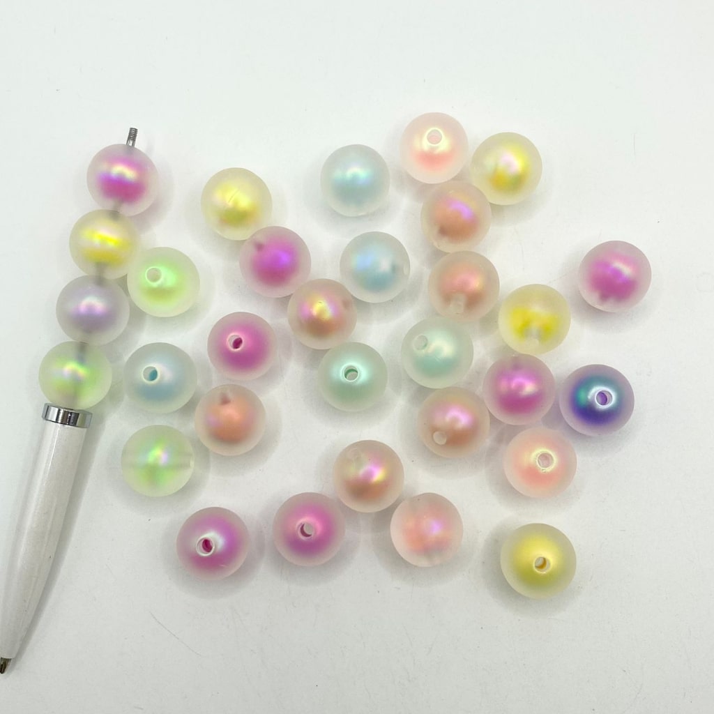 Frosted Double Layer Acrylic Beads na May UV Finish ,16mm, Random Mix,HS