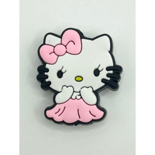 Hello Kitty With Pink Dress & Bowknot Silicone Focal Beads