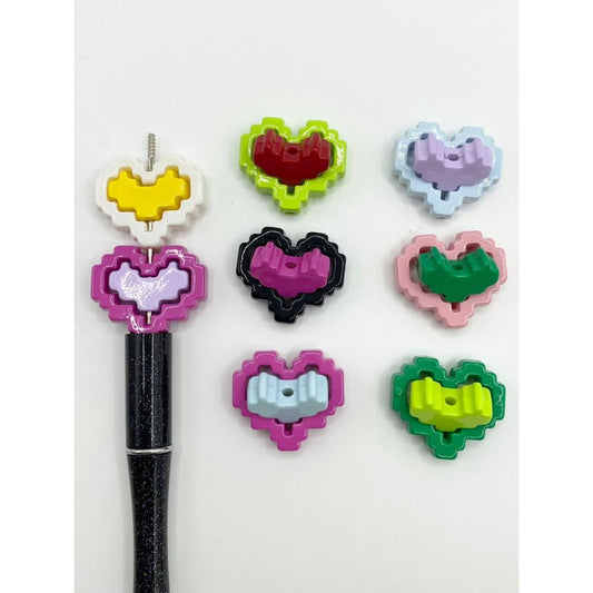 Glossy Heart Frame and Heart Inside Acrylic Beads ,Random Mix ,WJ