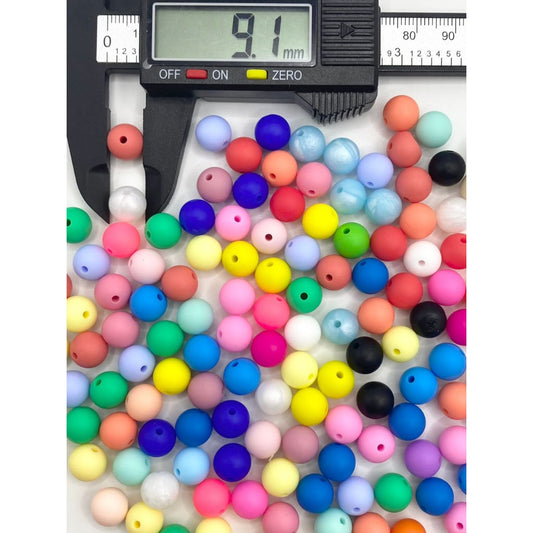 Silicone Solid Beads,9mm,Random Mix