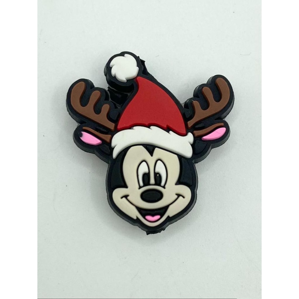 Micky Mouse Christmas Reindeer Silicone Focal Beads