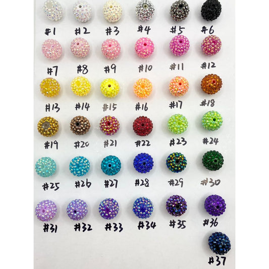 Rhinestone Acrylic Beads ,20mm,Random Mix