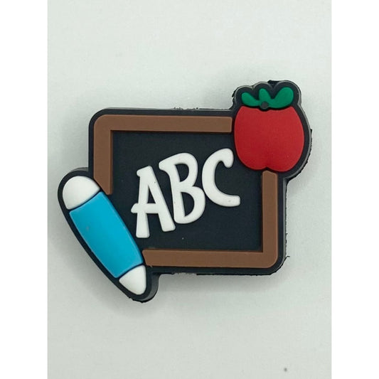 ABC Blackboard with Pen & Apple Silicone Focal Beads