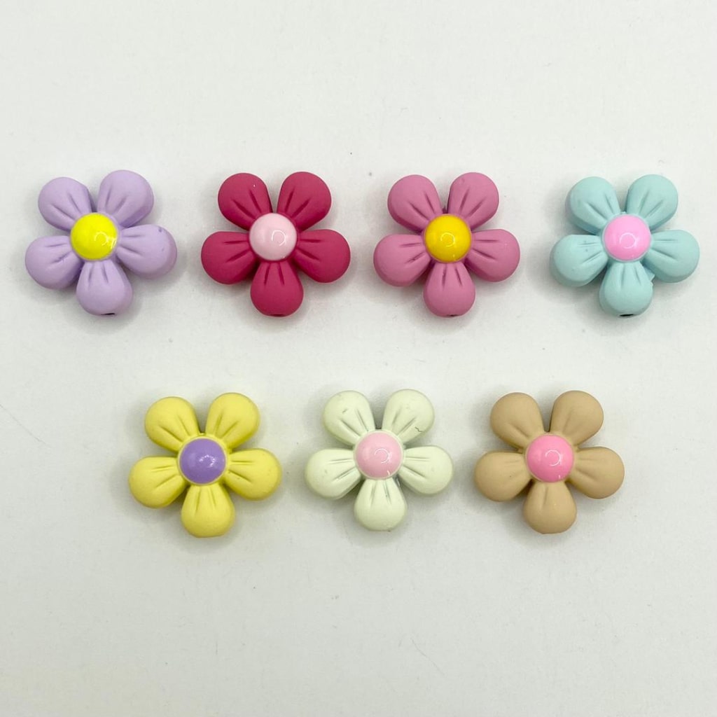 Flower Shaped Alloy & Metal Beads With Small Holes ,17mm,Random Mix