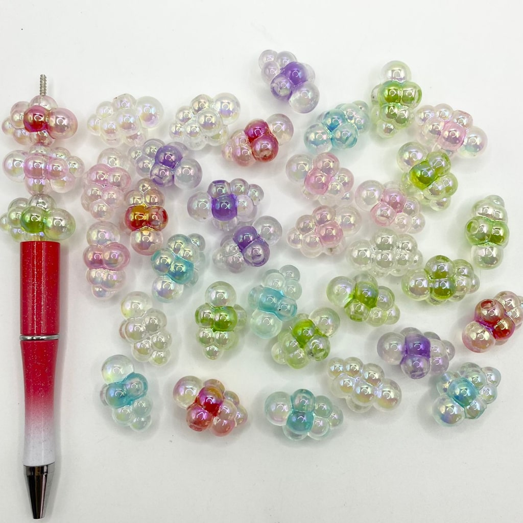 Luminious Clear See Thru Double Layer Cloud Acrylic Beads ,16mm by 24mm,Random Mix ,CM