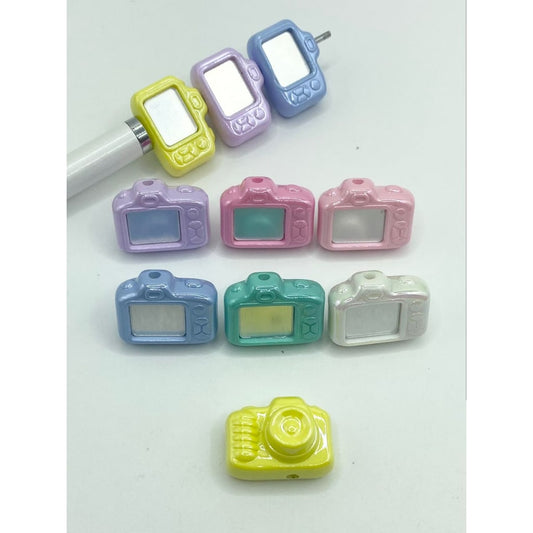 Camera Shaped Acrylic Beads ,19mm by 25mm,Random Mix,CM