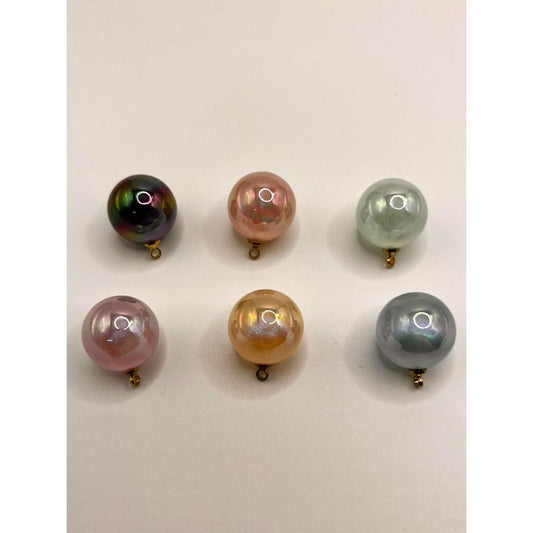 Glossy Pendant Acrylic Beads With UV ,Random Mix ,16mm,ZA