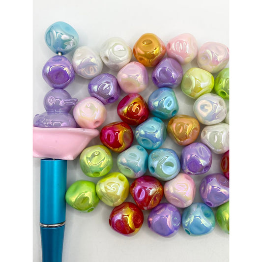 Glossy Irregular Acrylic Beads With UV Finish,16mm,Random Mix,MC