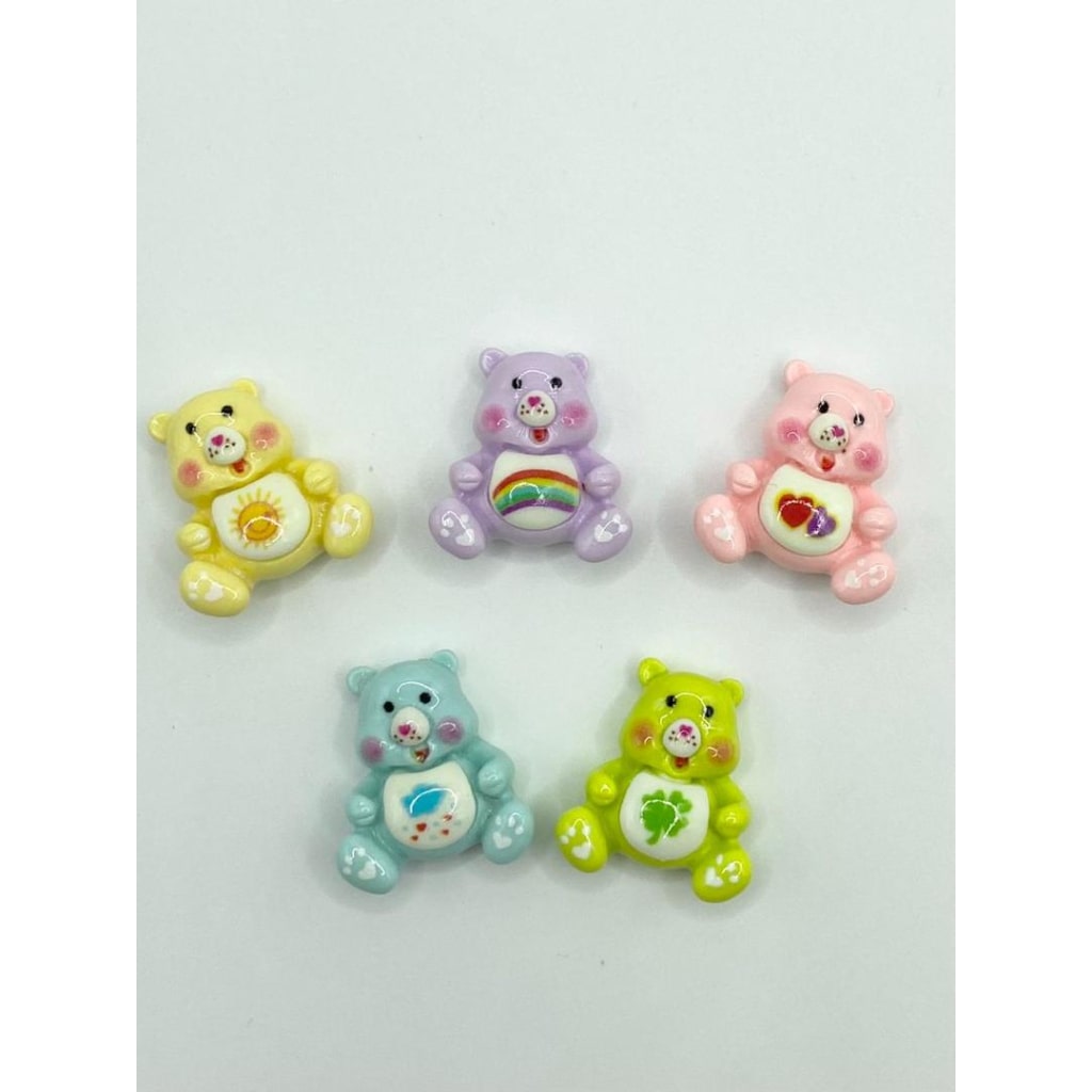 Cute Care Bears Acrylic Flatback Charms & Pendants Without Hole ,Random Mix,ALBB