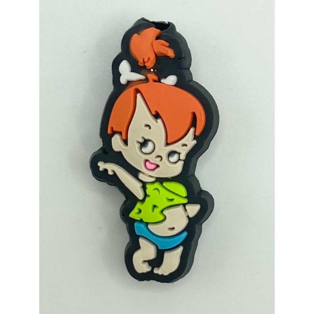 Cartoon Character Flintstone Baby Pebbl Silicone Focal Beads