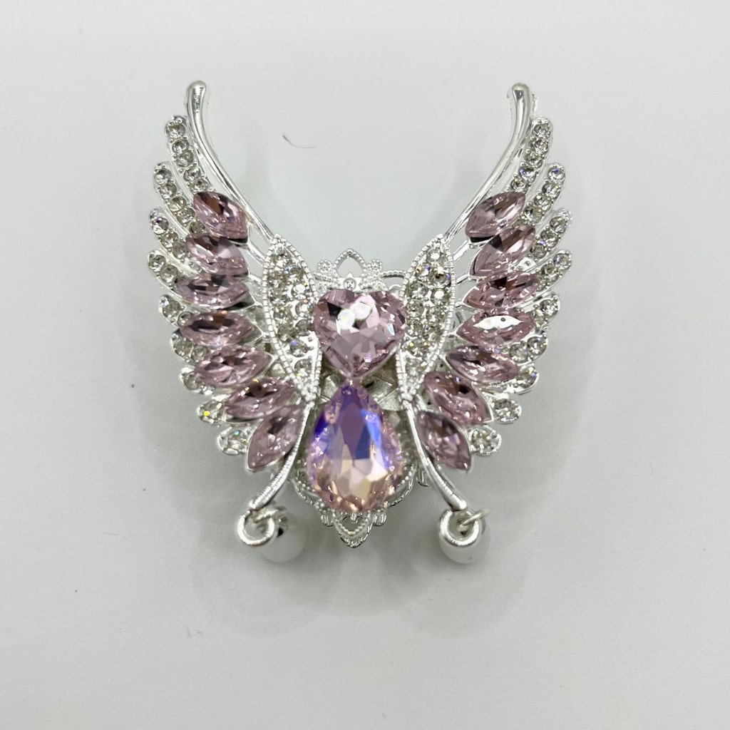 Fancy Metal Alloy Butterfly With Bling Crystal in different Sides ,49mm by 78mm ,Random Mix