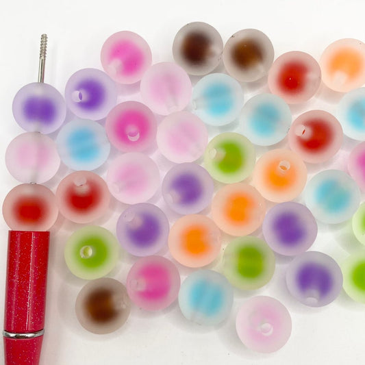 Frosted Double Layer Acrylic Beads ,16mm,Random Mix,CM