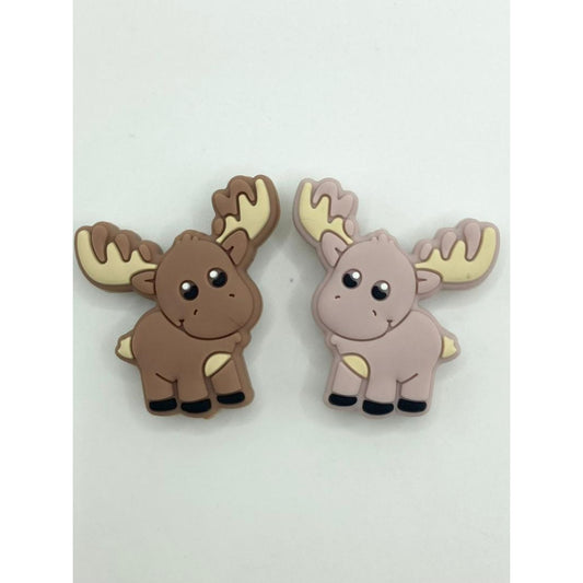 Cute Elk Silicone Focal Beads,Random Mix