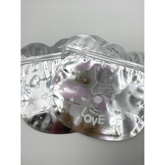 Silver Love Bear Packaging Ziplock Bag, Gift Bags ,19cm*19.5cm,XX