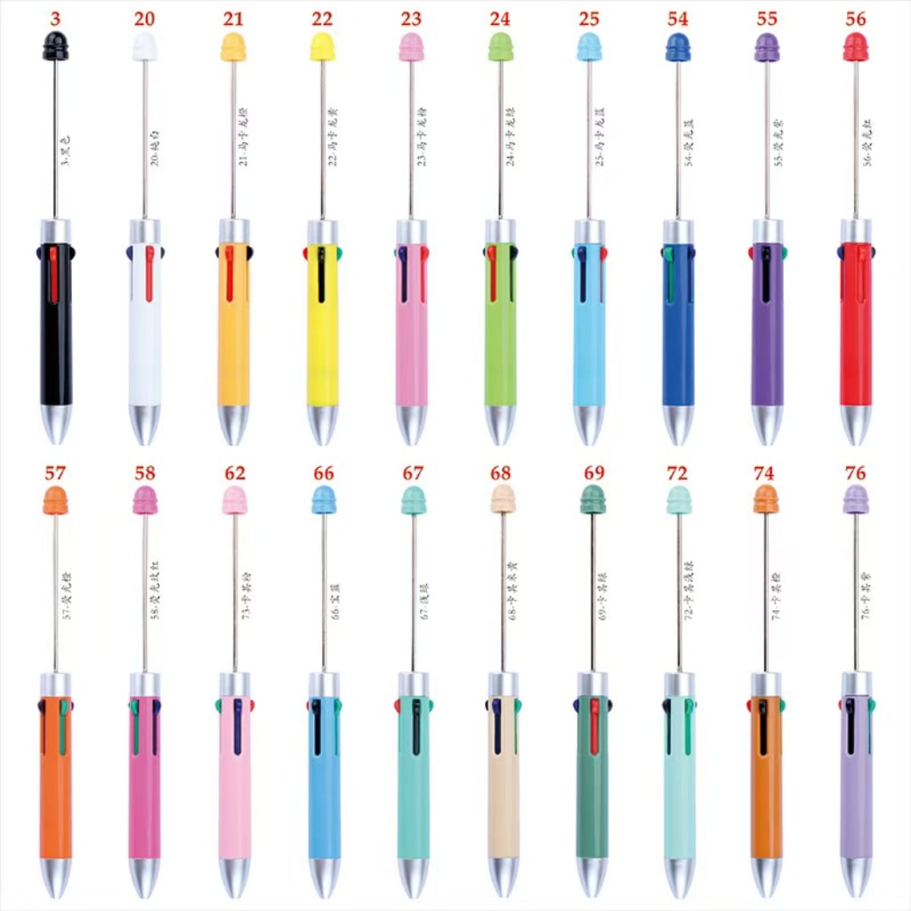 Beadable Thin Multicolor Pens With Four Colors,Random Mix