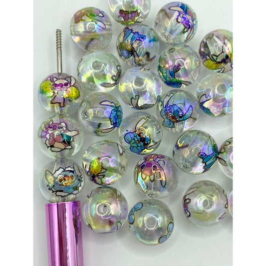 Stitch Cartoon Clear See Thru Acrylic Beads,16mm,SJ