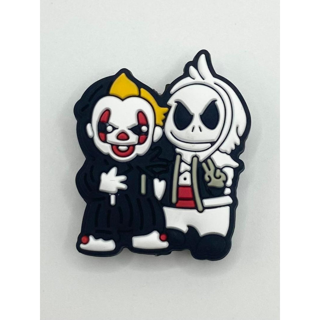 Jack and Jason Hugging With Black and White Suit Silicone Focal Beads