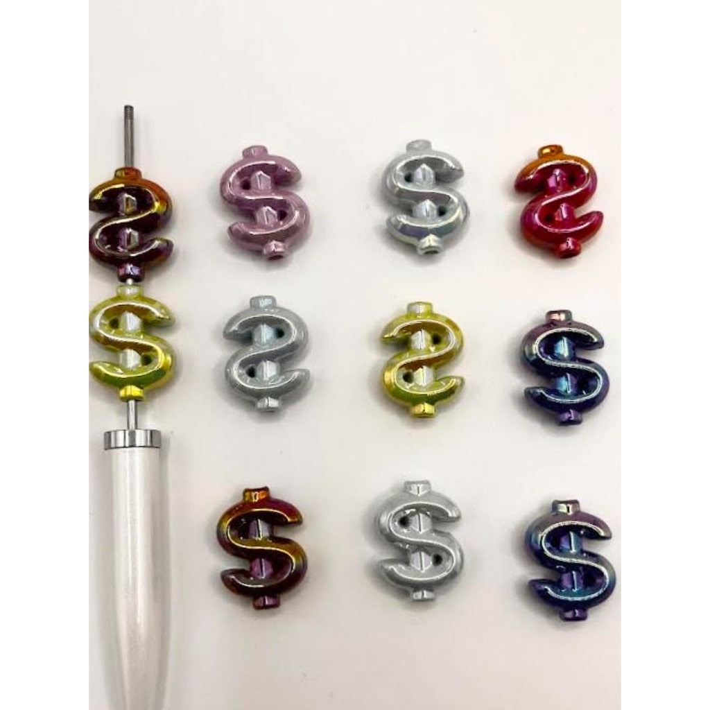 Dollar Or USD Shaped Acrylic Beads, 16mm, QK