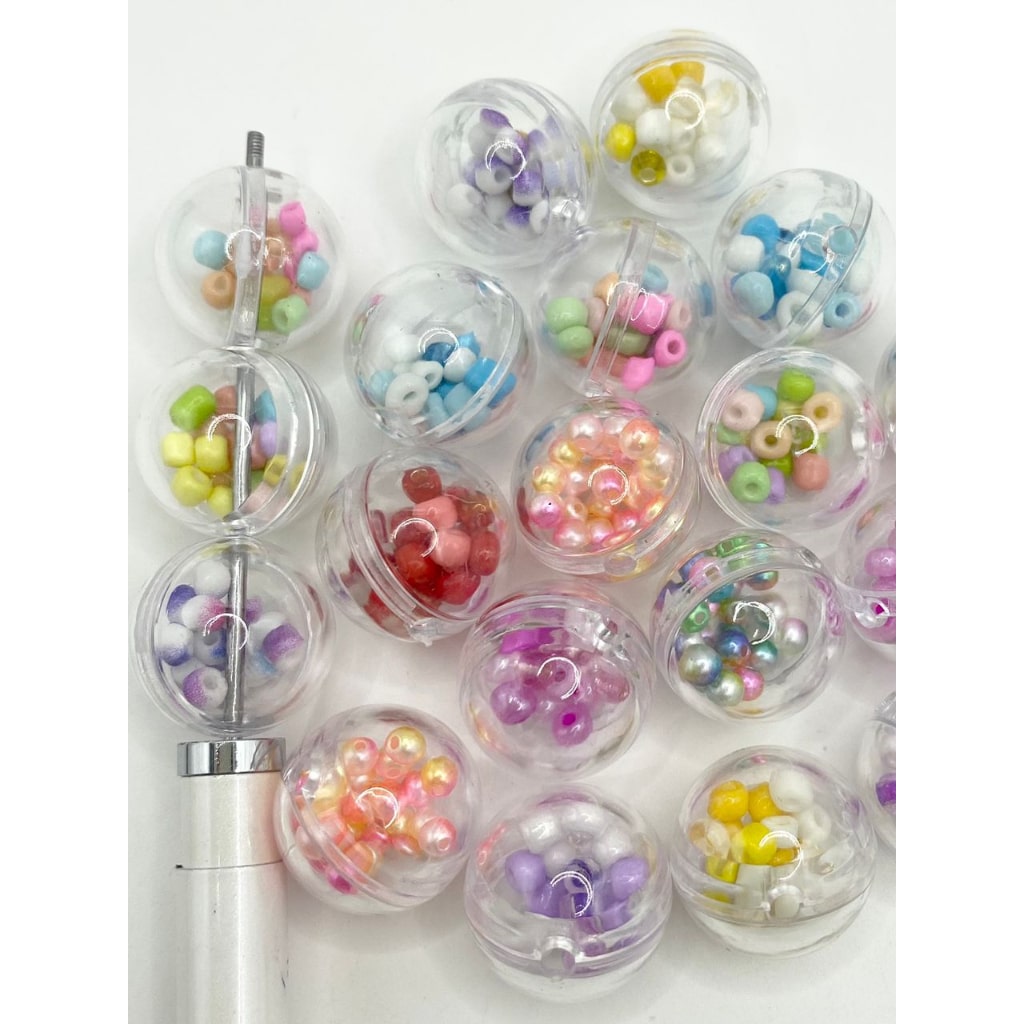 Clear Globe Ball Shake Inside Acrylic Beads ,20mm,Random Mix ,DK