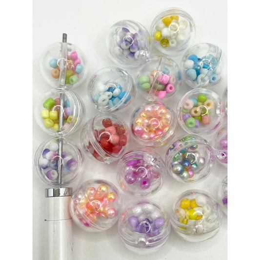 Clear Globe Ball Shake Inside Acrylic Beads ,20mm,Random Mix ,DK