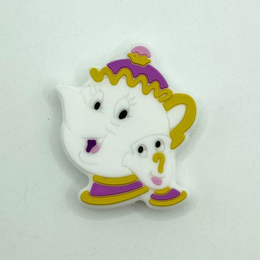 Cartoon Character Teapot Couple Silicone Focal Beads