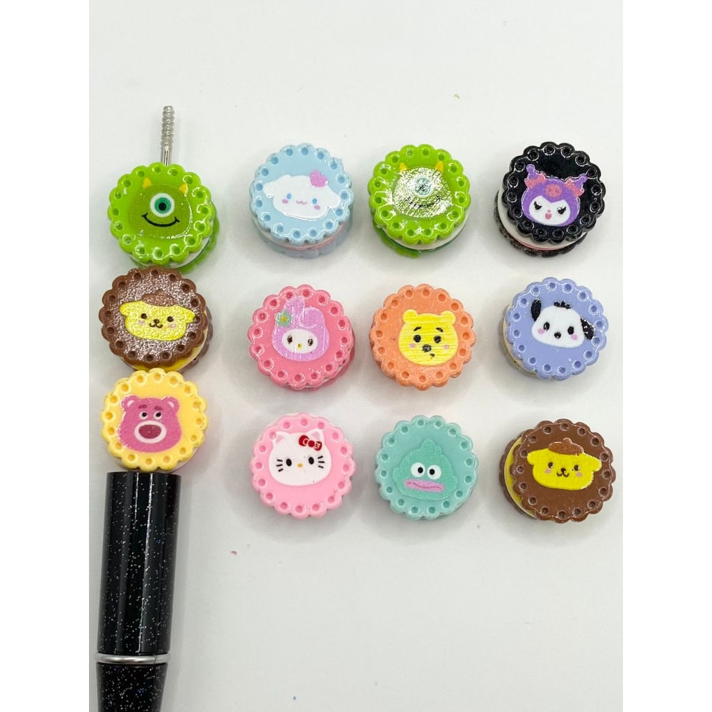 Cute Cartoon Characters Cookies Acrylic Beads ,Random Mix,PTG