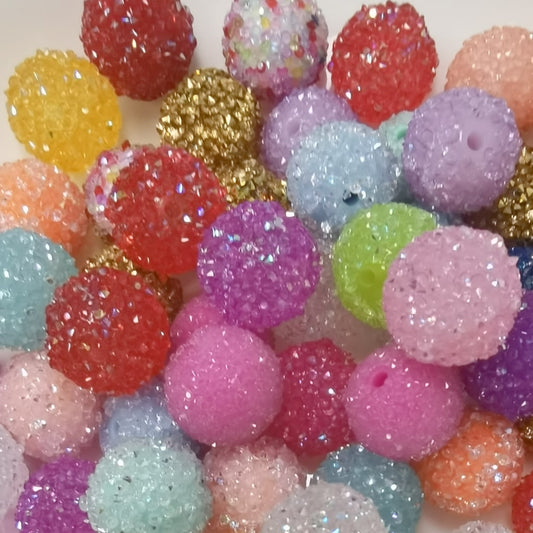 Hard Acrylic Sugar Beads, 20mm,Random Mix Color