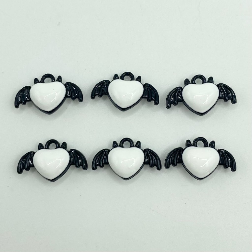 Heart With Wings Alloy Metal Charms,11mm by 18mm,YLY