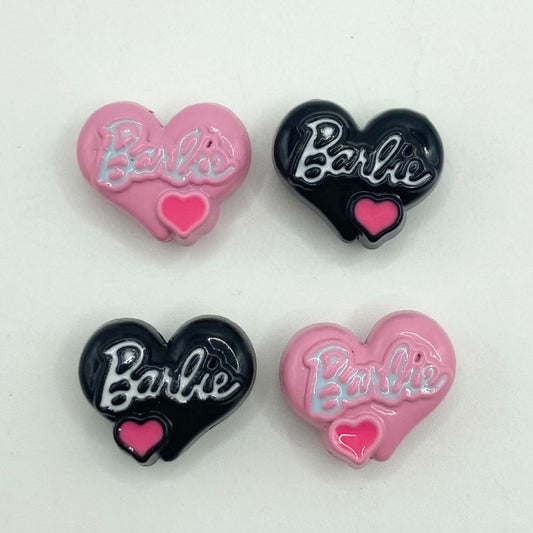 Barbie Heart Shaped Alloy Metal Charms,12mm by 15mm,YLY