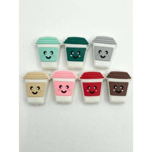 Coffee Cup Silicone Focal Beads,Random Mix