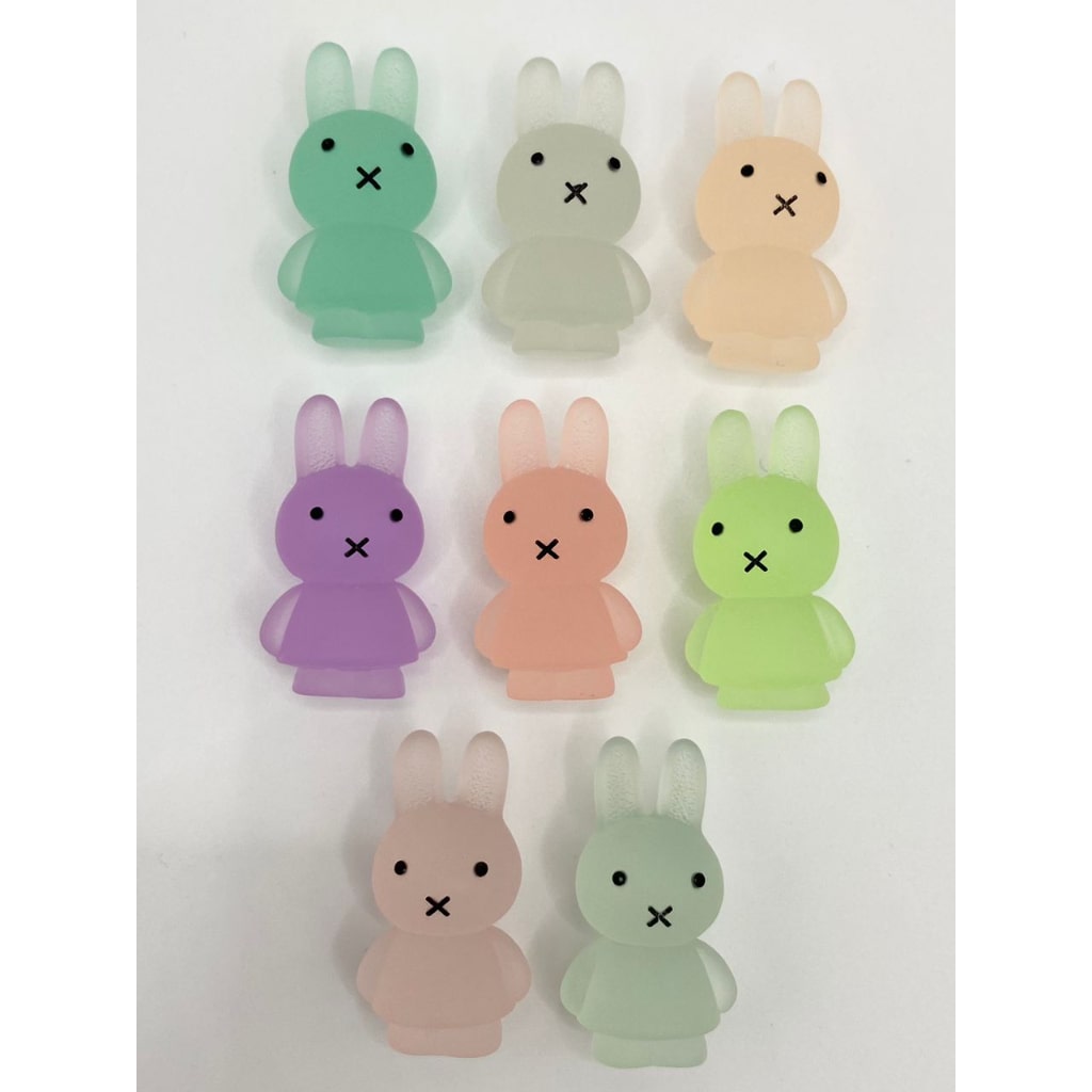 Luminious Miffy Bunny Acrylic Beads Without Hole ,22mm by 36mm ,Random Mix