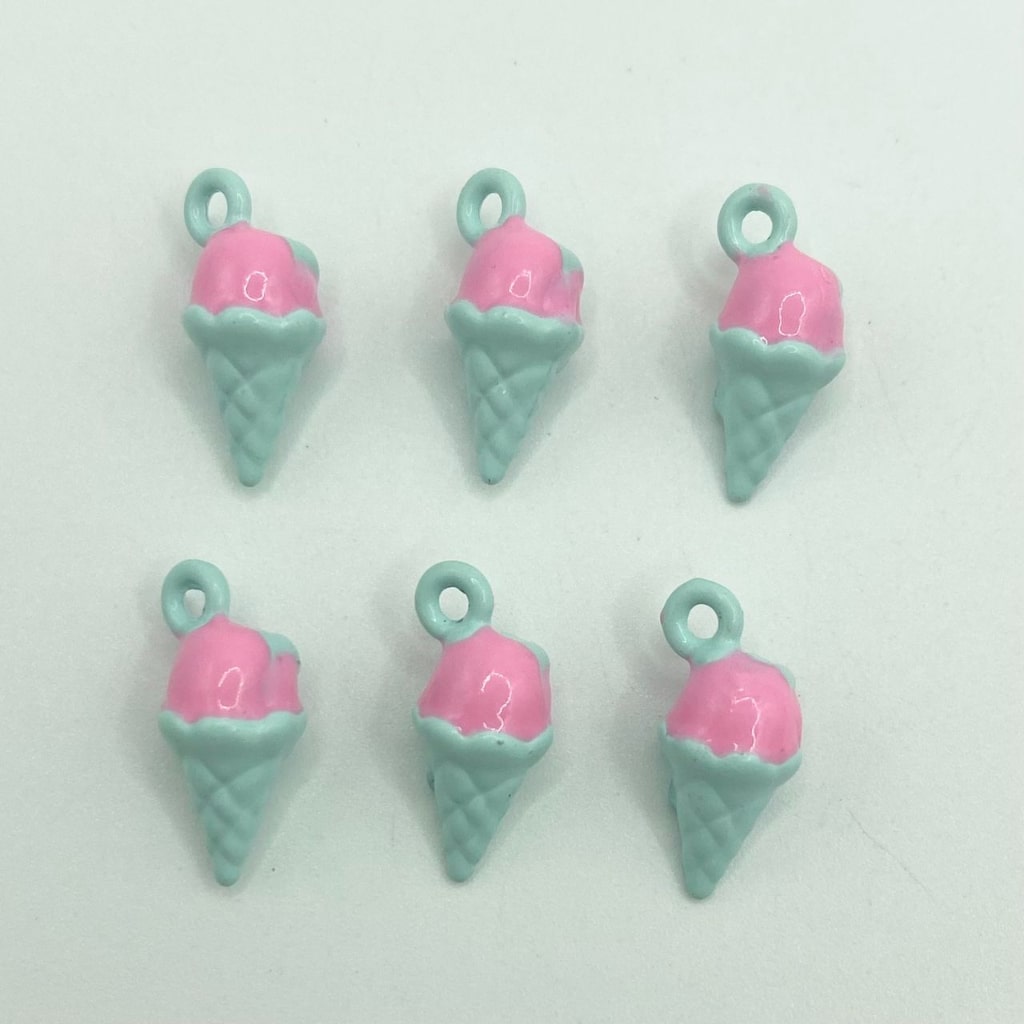 Ice Cream Alloy Metal Pendants ,7mm by 16mm,YLY