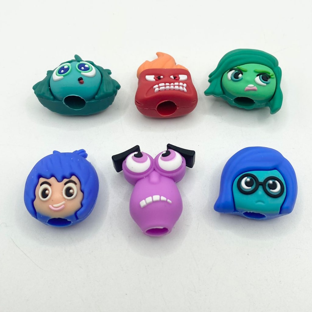 3D Inside Out Cartoon Characters Silicone Pen Toppers,Random Mix,YH